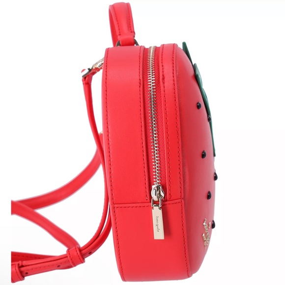 Kate Spade 3D Strawberry Crossbody Puffy Summer Berry Leather Bag Novelty - Picture 4 of 5